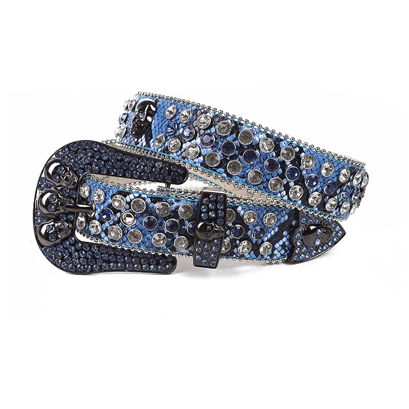 Rhinestone Skull Belt
