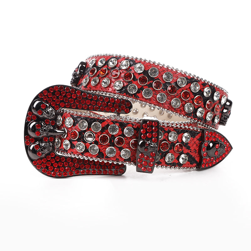 Rhinestone Skull Belt