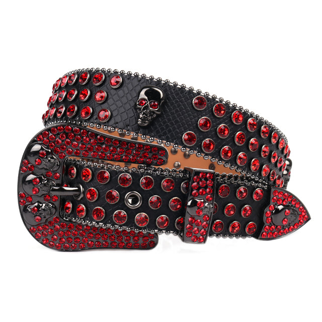 Rhinestone Skull Belt